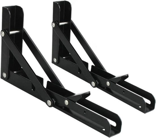 Due supporti pieghevoli in acciaio inossidabile, supporto pieghevole, supporto a T pieghevole, supporto a L pieghevole, supporto per tavolo, supporto per muro, 16 pollici, 400*25mm - 16 pollici