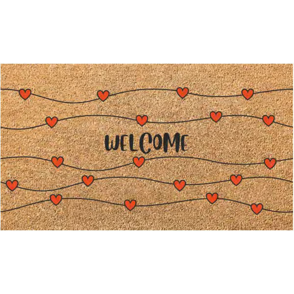 Xtra Zerbino Cocco Pvc Welcome Cuori 40x70cm