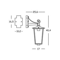 APPLIQUE IN BASSO RIBOT E27 17X26XH41CM RUGGINE