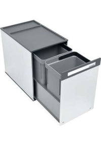 Tecnoinox Raccogli Rifiuti in Acciaio Inox Estraibile 2 Contenitori 10+10Litri