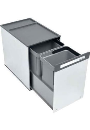 Tecnoinox Raccogli Rifiuti in Acciaio Inox Estraibile 2 Contenitori 10+10Litri
