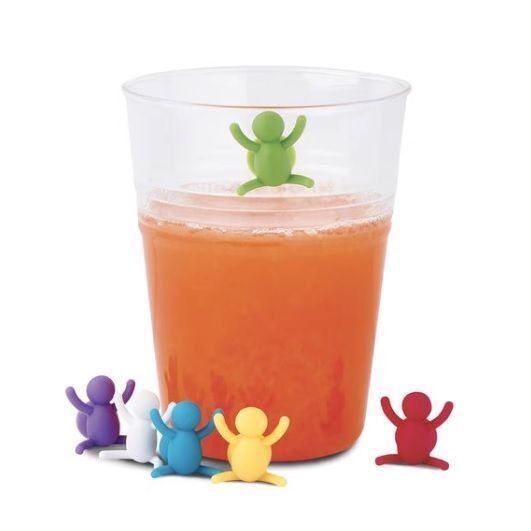 Ghidini Cipriano Set Segna Bicchieri con Ventosa Colori Assortiti