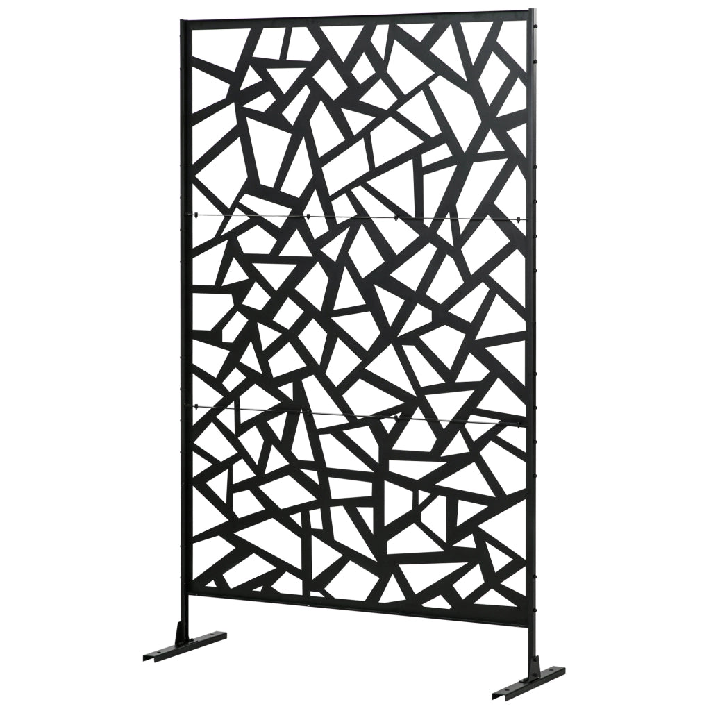 Pannello decorativo brise-vue per balcone esterno in acciaio nero ¨C zephmum ¨C 122x45x198 cm