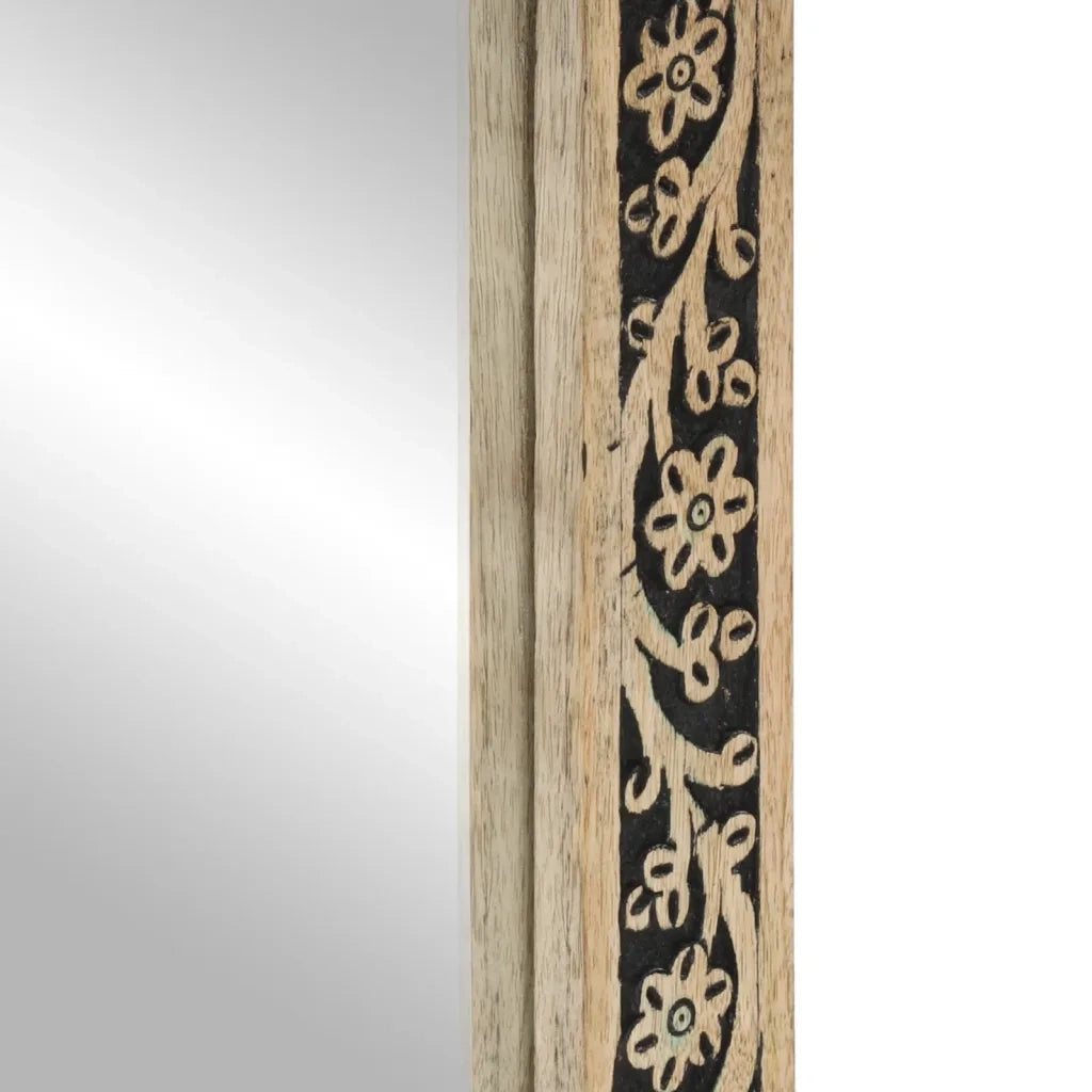Specchio da Bagno 50x70x2,5 cm Legno Massello di Mango e Vetro 358243