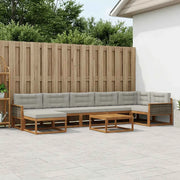 Set di divani da esterno 8 pcs Naturale e Grigio Chiaro 3382759