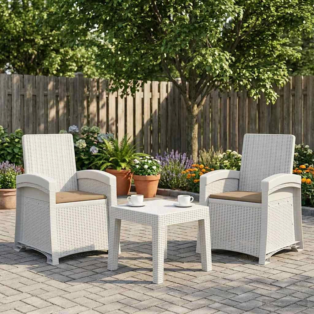 Sedia da giardino reclinabile effetto rattan 2 pz PP 8012026