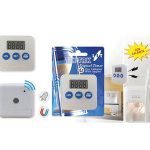 Timer contaminuti digitale con calamita bianco
