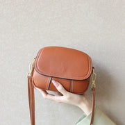 Borse a tracolla piccole da donna in vera pelle, modello Hobo, colore marrone
