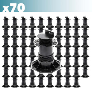 Set 70 supporti per pavimenti galleggianti Altezza regolabile 140-210mm Max 2700 kg Piedini per decking
