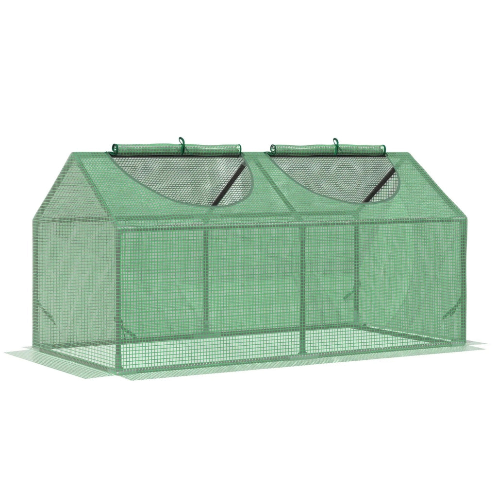 Serra da giardino compatta verde con finestre apribili 120 x 60 x 60 cm