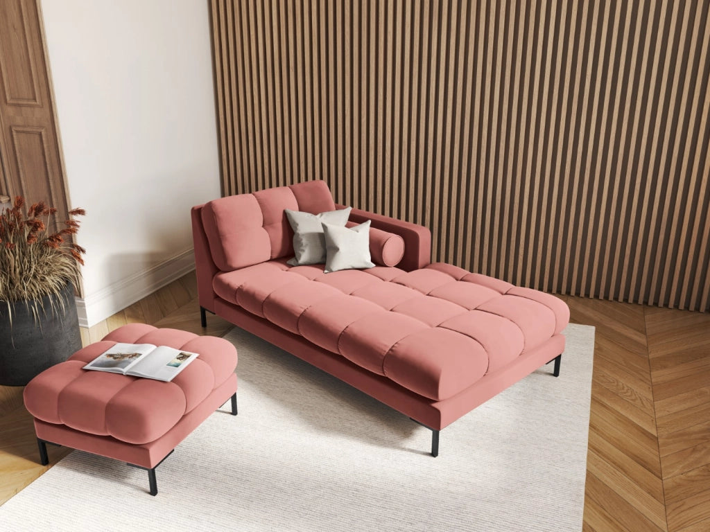 Cosmopolitan Design - Chaise longue destra "Bali" in velluto rosa 
