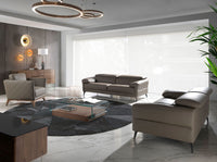 Tavolino rettangolare in vetro temperato e noce