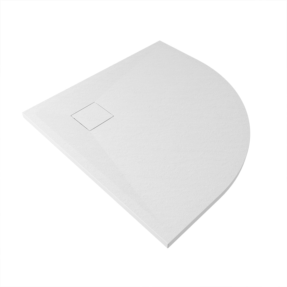 Piatto doccia 80x80 cm semicircolare colore bianco effetto pietra | Samos