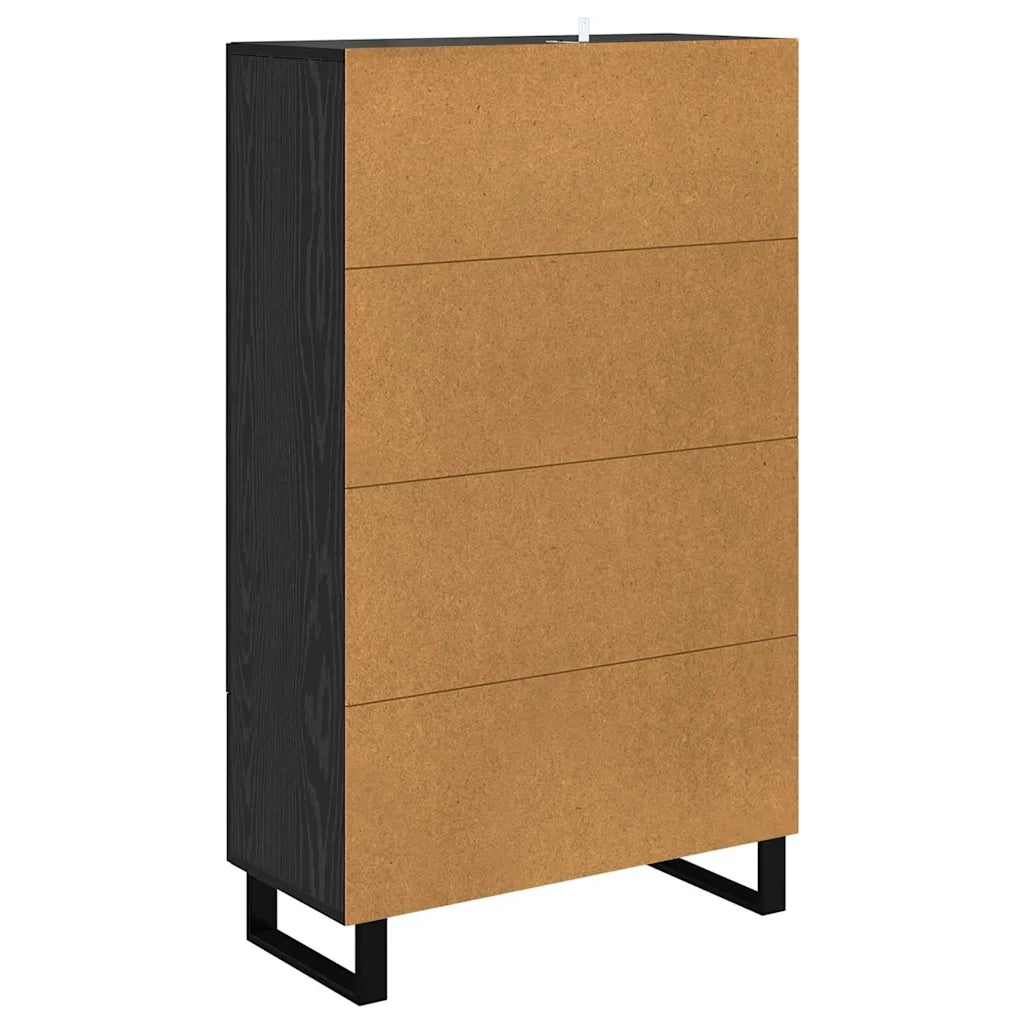 Credenza | Madia | Buffet da pranzo | Armadio da pranzo Rovere Nero 69,5 x 31 x 115 cm Legno multistrato