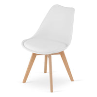 Sedie Valora RIKX bianche con cuscino e gambe in legno x3