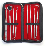 Trade Shop - Set 8 Strumenti Pulizia Dentale Cura Dente Dentista Sonda Specchietto Pinzetta -