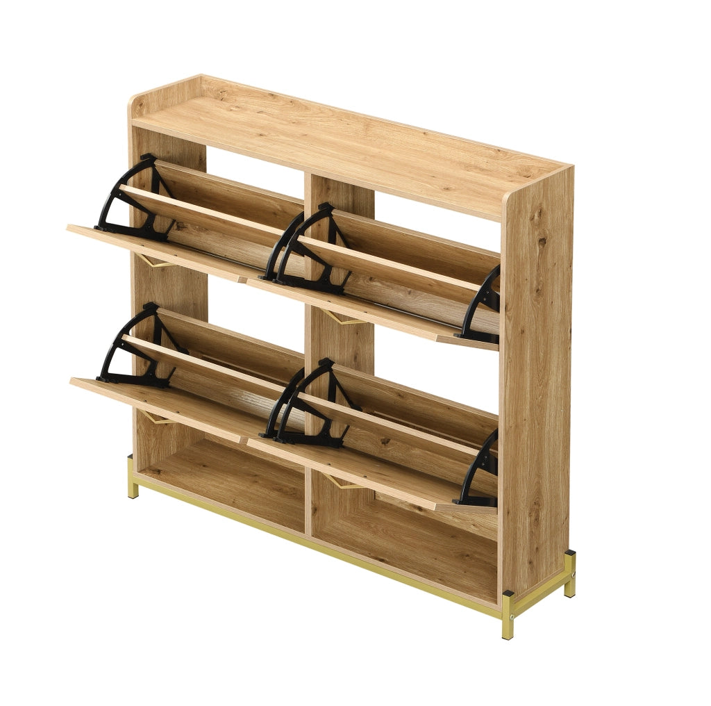 Scarpiera 108,5 x 24 x 100 cm in MDF color legno salvaspazio per ingresso