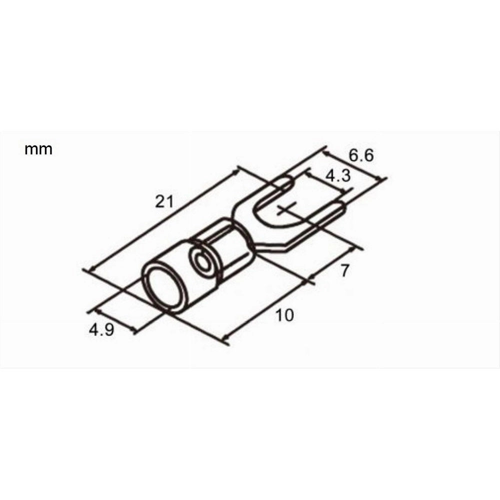 Trade Shop - Set 100 Pz Capicorda A Forcella A Crimpare Per Cavi 4 A 6 Mm² Isolato M4 Sv5.5-4 -