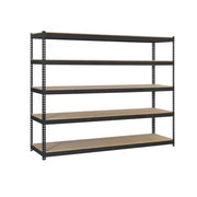 Scaffale in metallo Simon Rack senza viti colore antracite/legno 5 ripiani 3000x1500x600 mm Made in Spain