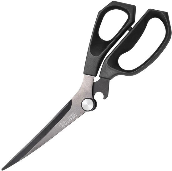 Scaletta da cucina in acciaio inossidabile, manici in plastica nera, lame affilate