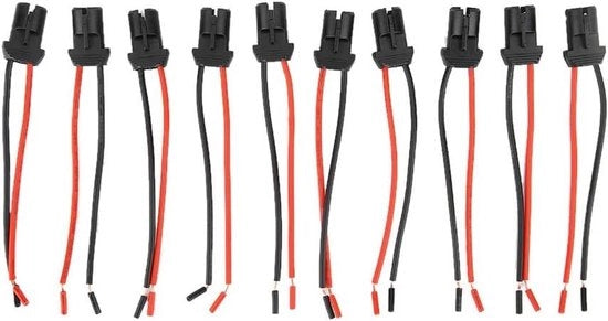 Connettore Lampeggiante 10 pezzi per Auto e Camion - Base Socket LED - Connessione Femmina - T10 Gomma - Adatto per Camioncini