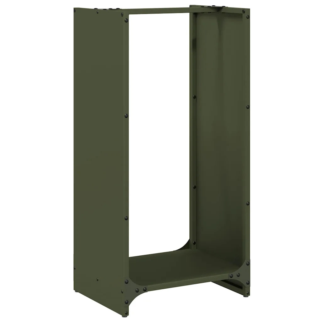 Rastrelliera per Legna da Ardere Verde Oliva 40x30x80 cm 864234