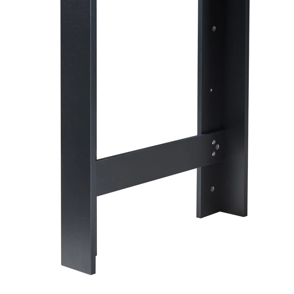 Tavolo da bar con 3 ripiani 120x60x106 cm effetto noce nero 03_0010989