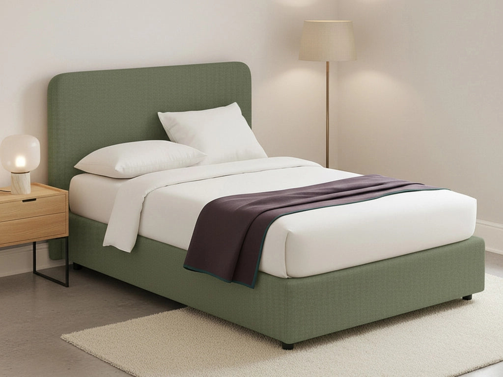 Bury, Letto Matrimoniale Sfoderabile Made in Italy, Verde