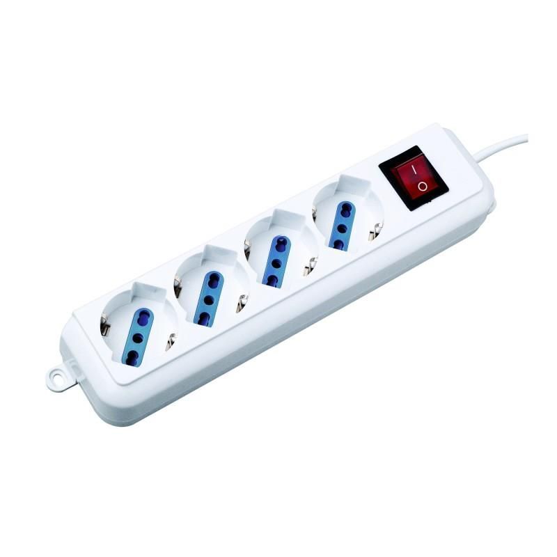 nuovaVideosuono 80179N prolunghe e multiple 1,5 m 4 presa(e) AC Interno Bianco