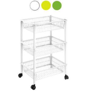 Tontarelli Carrello 3 Cestini Mito Bianco 40x29x62cm