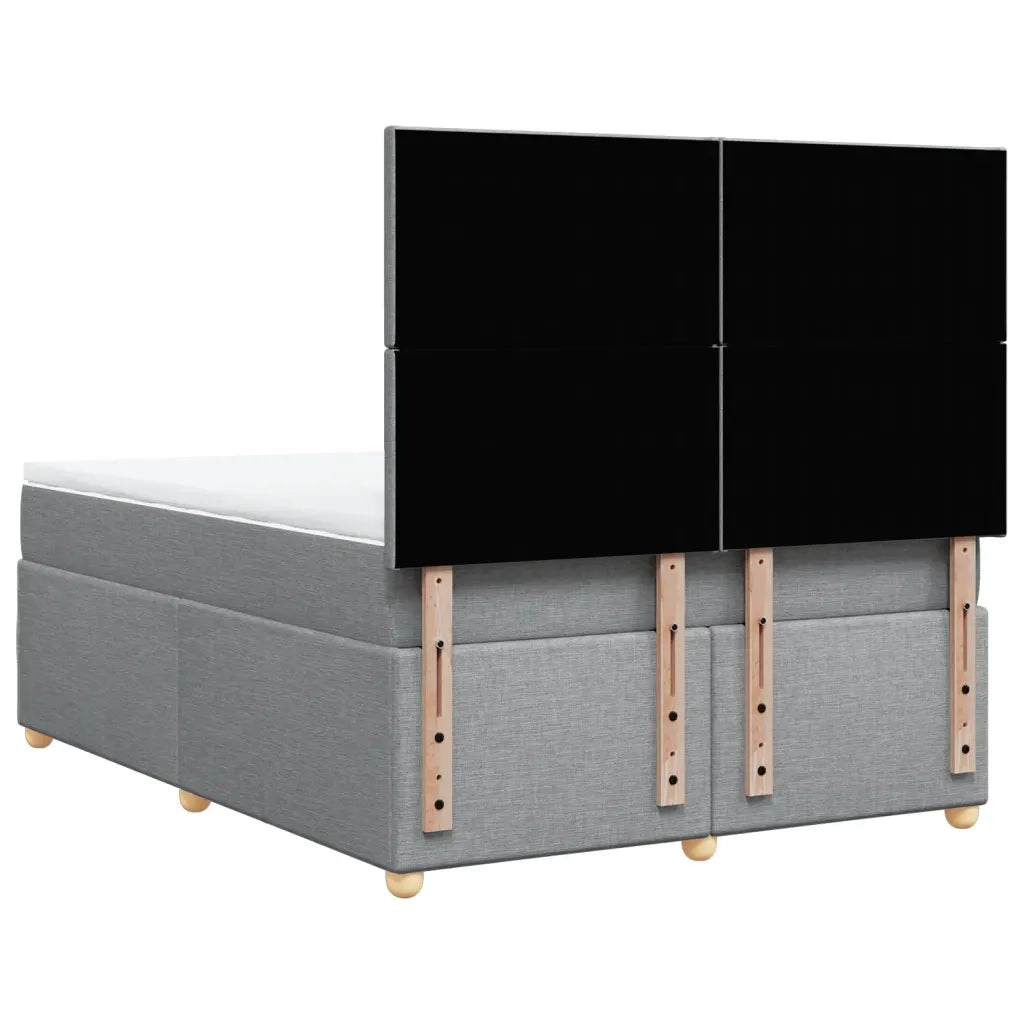 vidaXL Giroletto a Molle con Materasso Grigio Chiaro160x200 cm Tessuto