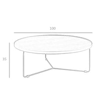 Tavolino rotondo in noce e acciaio nero