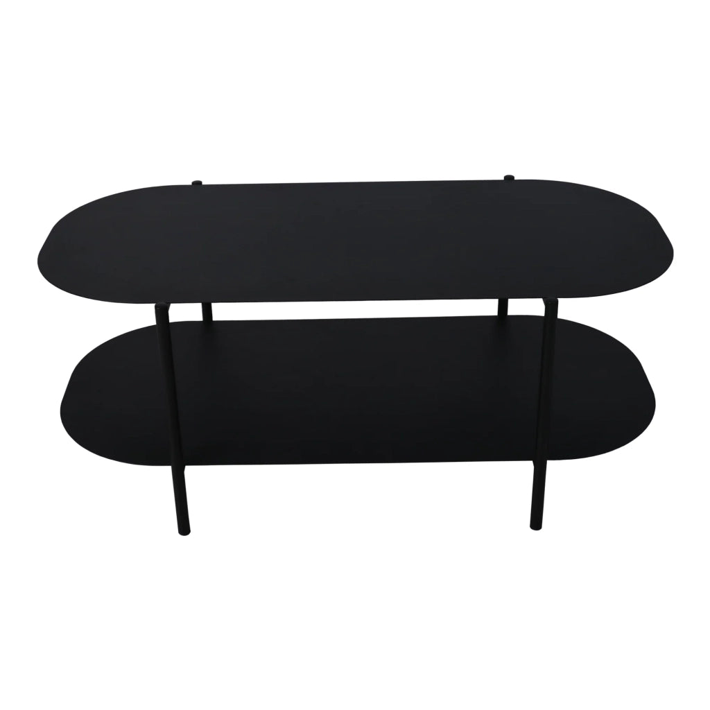 Tavolino in acciaio 112 x 62 x 41 cm nero opaco 03_0008436