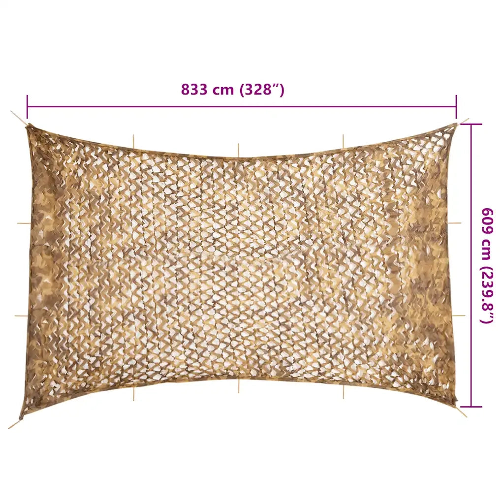 vidaXL Rete Mimetica con Custodia di Conservazione 833x609 cm Sabbia