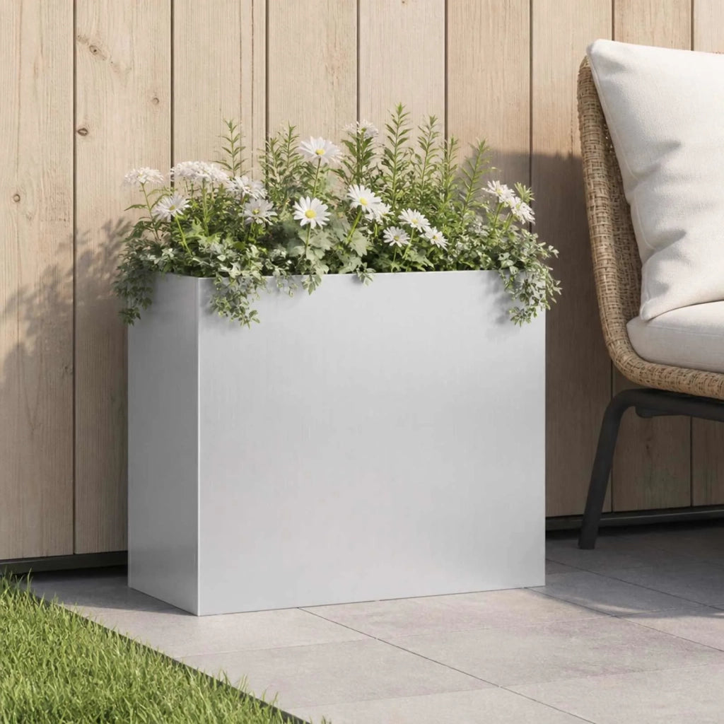 Vaso da giardino Argento 50 x 20 x 40 cm Acciaio zincato 8005452