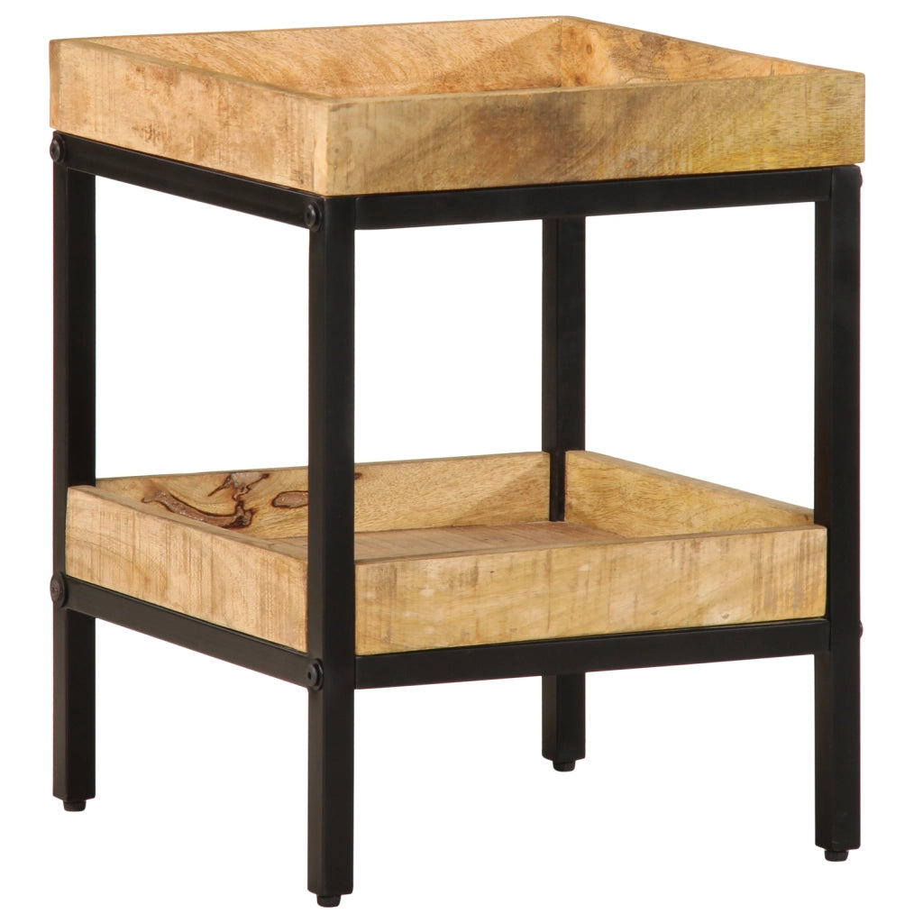 Tavolino 35x35x45 cm Legno Massello di Mango Ruvido