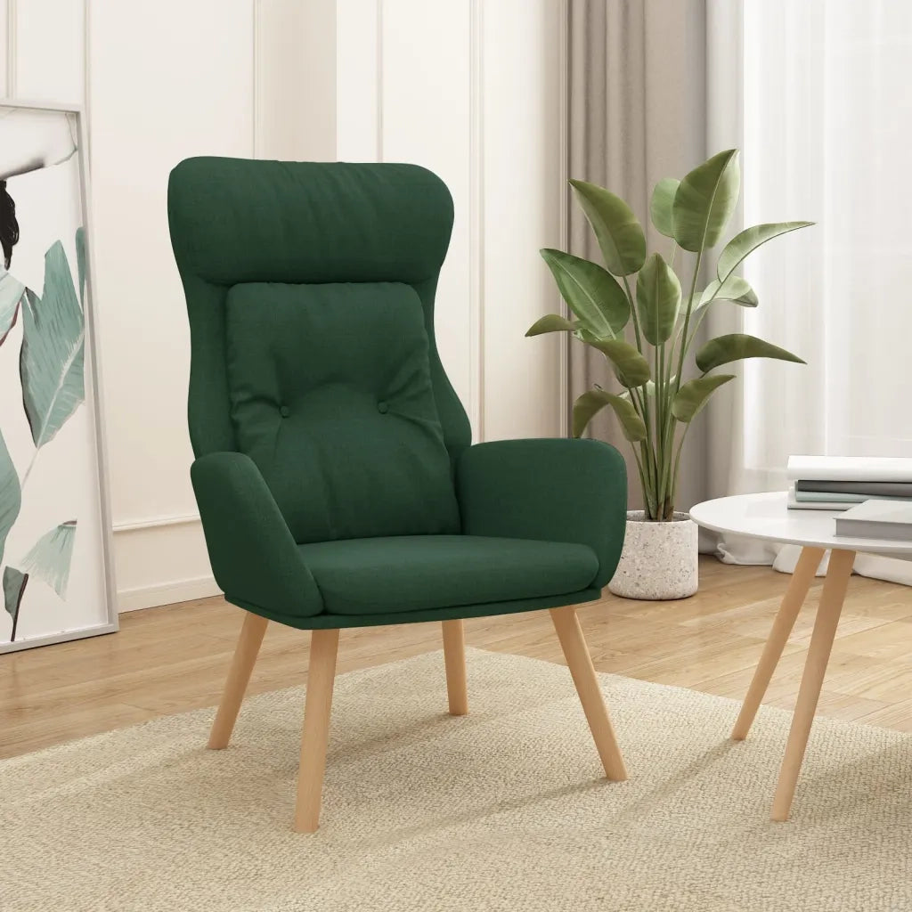 Sedia Rilassante Verde Scuro in Tessuto 341295