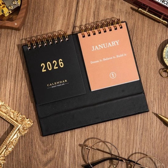 Calendario di lavoro da viaggio con calendario doppio faccia, mini display da ufficio, organizzatore da ufficio portatile, calendario di appuntamenti, accessori da ufficio