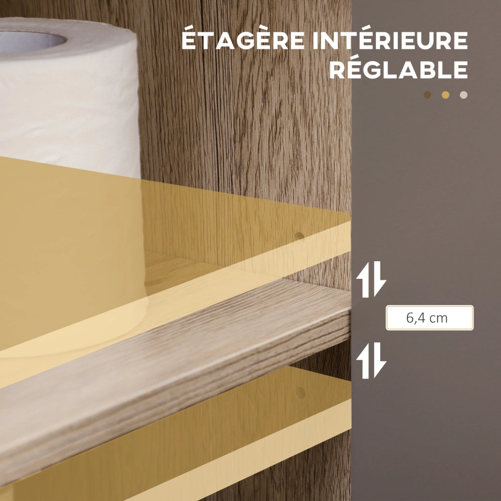 Mobile Bagno Sottolavabo ¨C zephmum ¨C 60x30x59.8 cm Legno Rovere Grigio