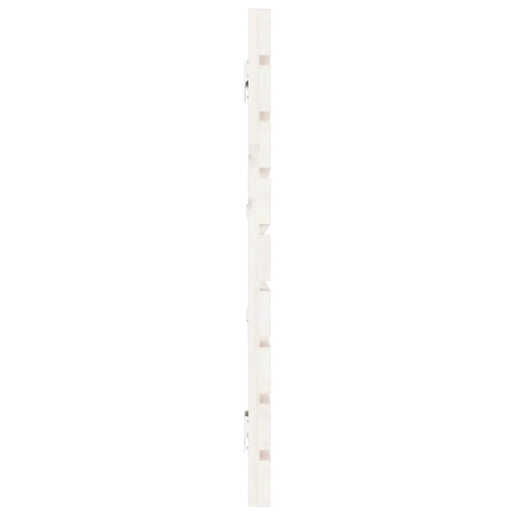 Testiera da Parete Bianca 206x3x63 cm in Legno Massello di Pino 824719