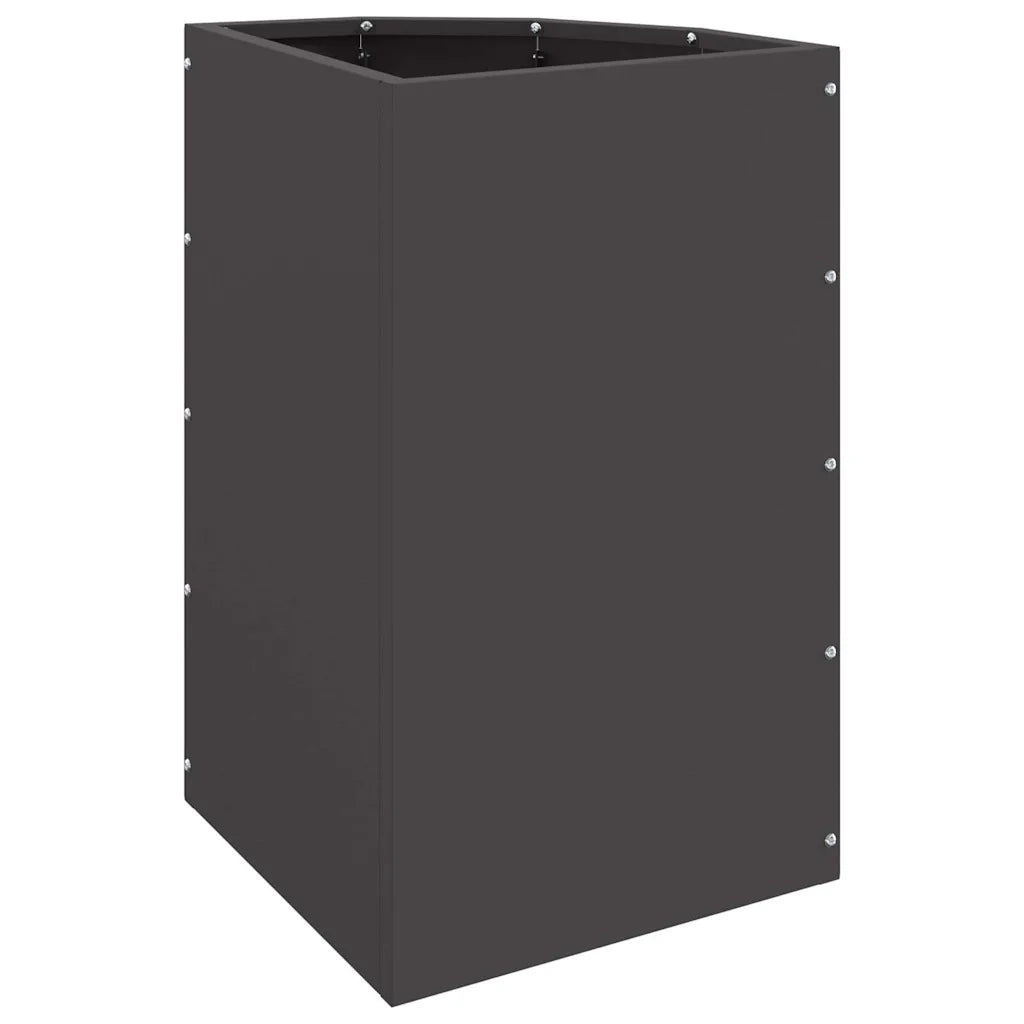 Fioriere | Cassetta per fiori | Vaso d'angolo Nero 30 x 30 x 50 cm Acciaio
