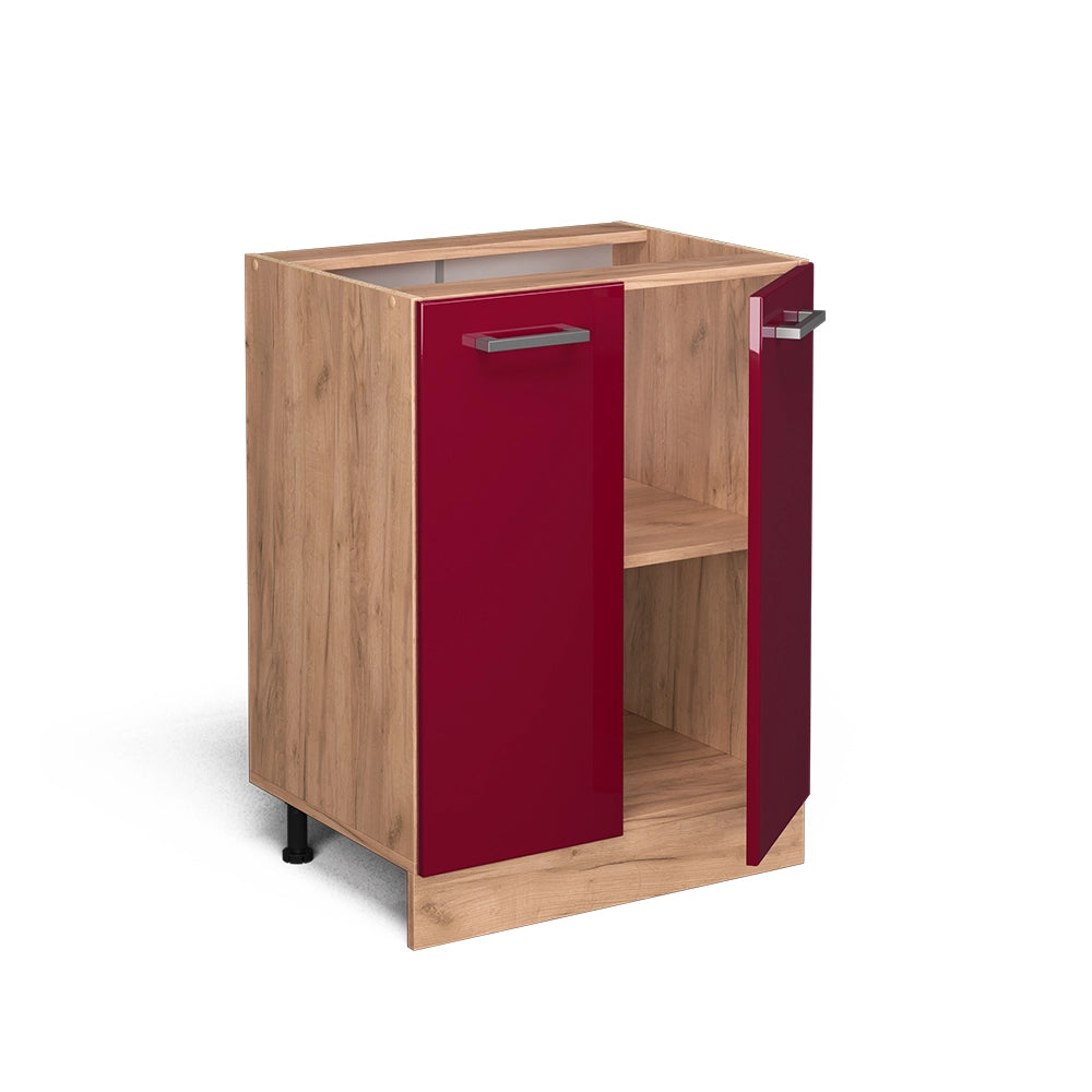 Vicco Mobiletto base cucina Rosso lucido 60 cm , PL Antracite