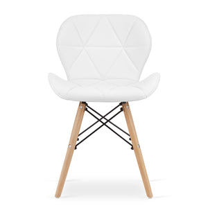 Sedia in ecopelle VALORA WAKO - Bianco moderno x 3