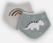Set di 2 bandane a forma di dinosauro - verde / beige