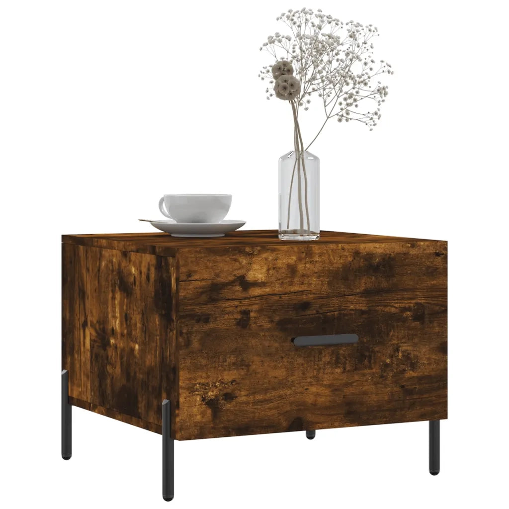 2 pz Tavolini salotto | Tavolino da caff¨¨ | Tavolino da Soggiorno Rovere Fumo 50x50x40cm Legno Multistrato