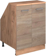 Mobile sottotetto Rion, Sonoma, 60 x 81.6 cm con 2 porte, carcassa 60 cm profondità, adatto per il salvaspazio sotto tetti spioventi