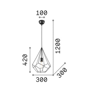 Sospensione Industrial-Minimal Ampolla-3 Metallo Bianco 1 Luce E27