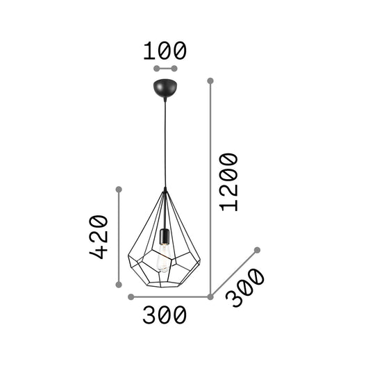 Sospensione Industrial-Minimal Ampolla-3 Metallo Bianco 1 Luce E27