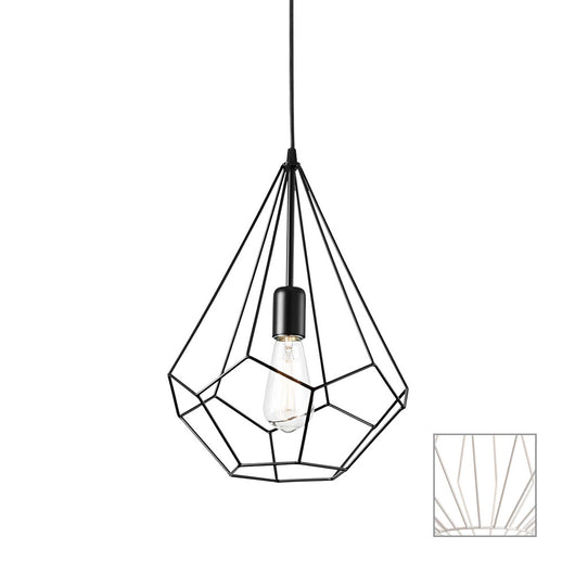 Sospensione Industrial-Minimal Ampolla-3 Metallo Bianco 1 Luce E27