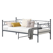 Struttura Divano Kerava in Acciaio Letto Singolo 90 x 200 cm - Grigio Scuro Opaco [en.casa]